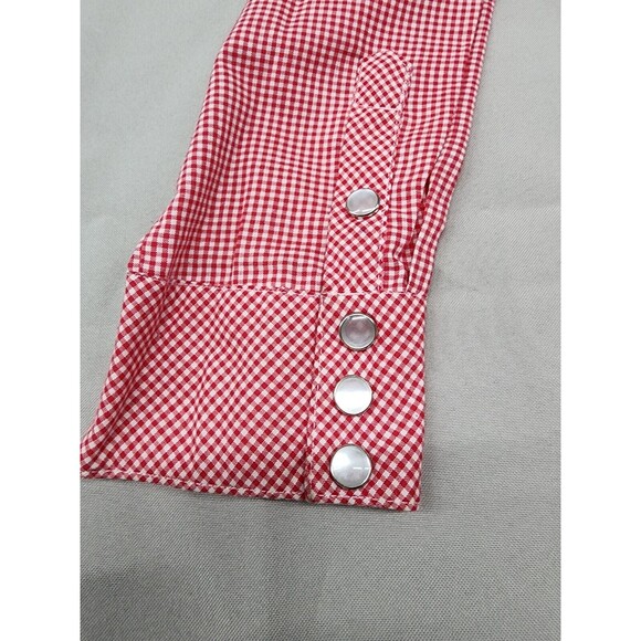 Vintage Levi Strauss Co Men's Pearl Snap Red Plaid Western Shirt Size 40 / XL - Picture 7 of 10
